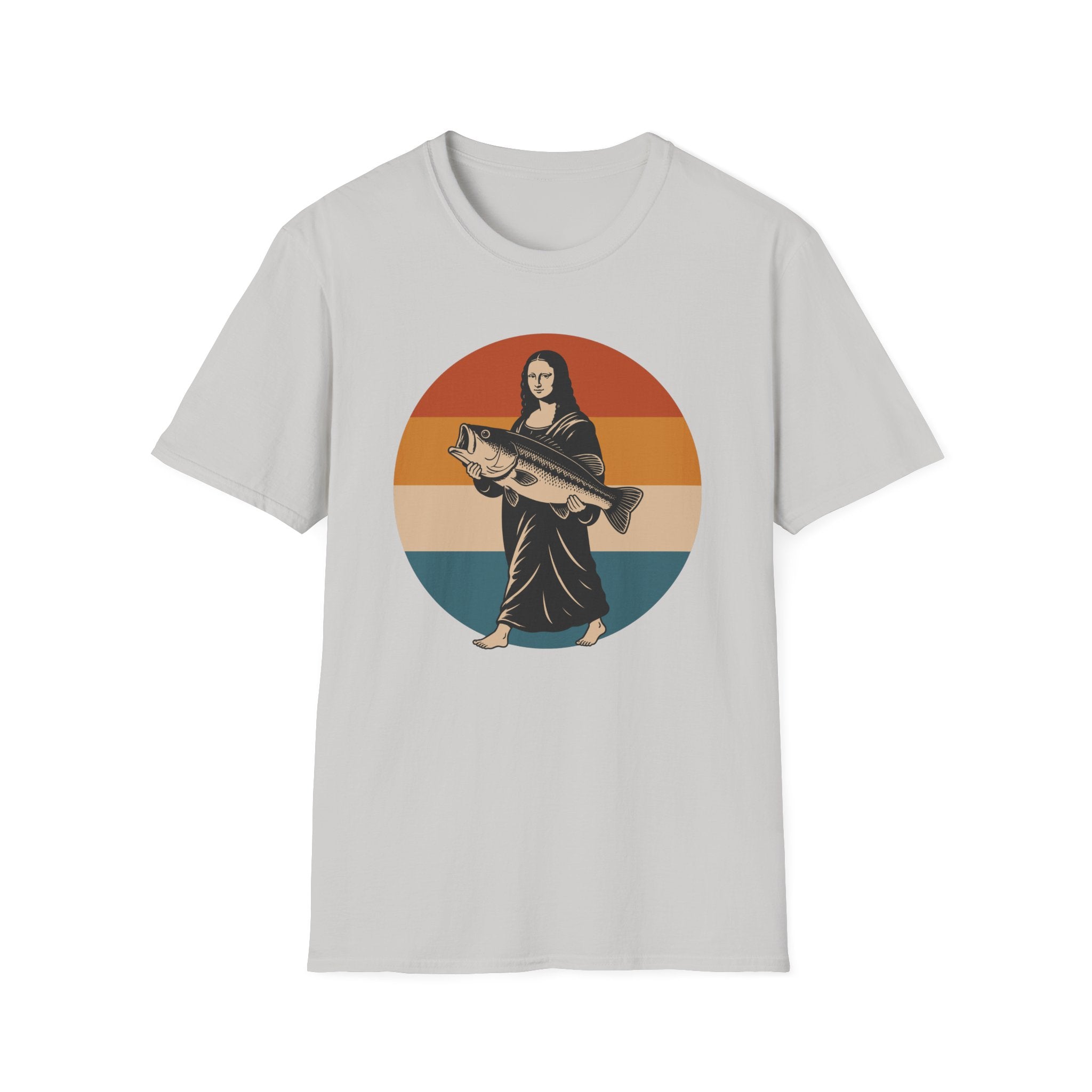 Retro Mona Lisa Holding Bass T-Shirt