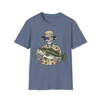 Patriotic Skeleton Holding Bass T-Shirt