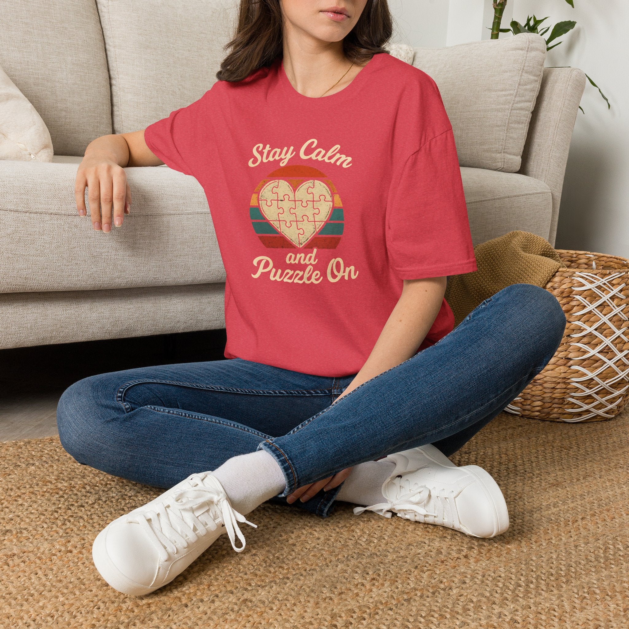 Stay Calm Puzzle On T-Shirt