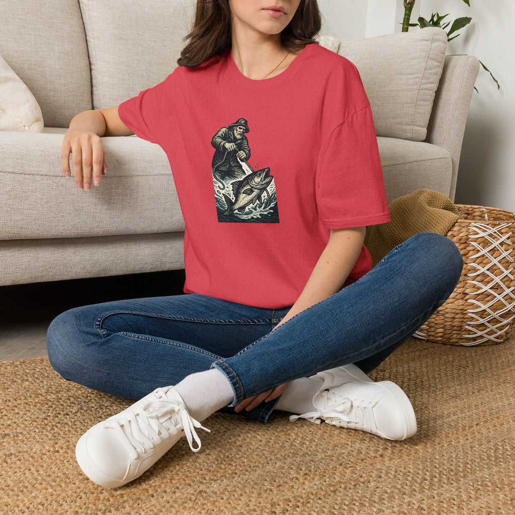 Fisherman Reeling Giant Fish T-Shirt