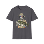 Patriotic Skeleton Holding Bass T-Shirt