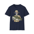 Patriotic Skeleton Holding Bass T-Shirt