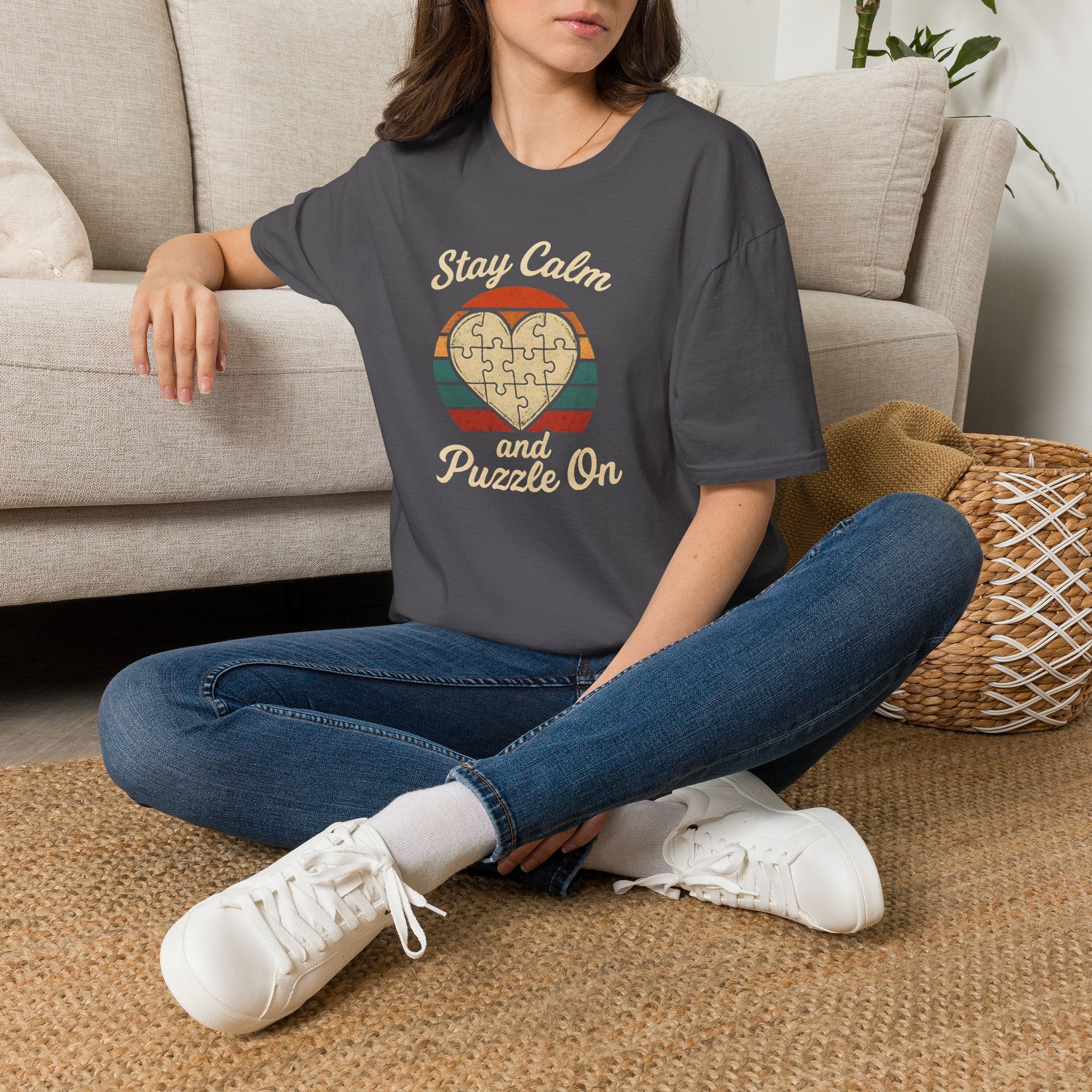 Stay Calm Puzzle On T-Shirt