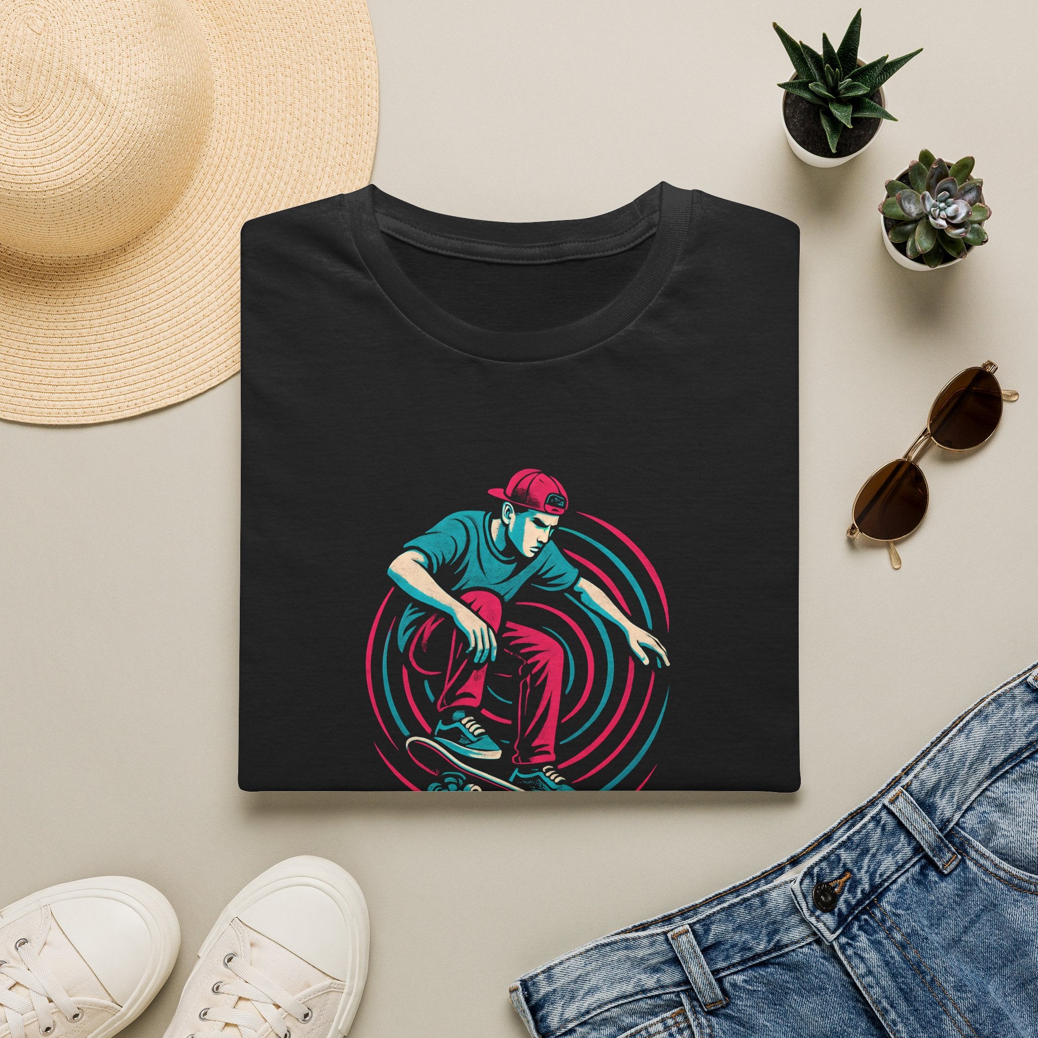 Skateboarder performing trick T-Shirt