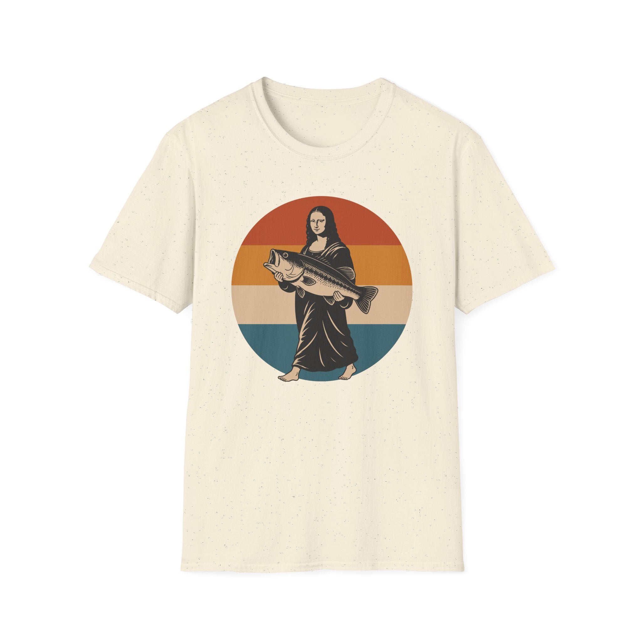 Retro Mona Lisa Holding Bass T-Shirt