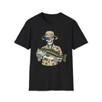 Patriotic Skeleton Holding Bass T-Shirt