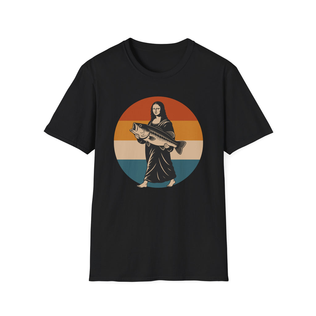 Retro Mona Lisa Holding Bass T-Shirt