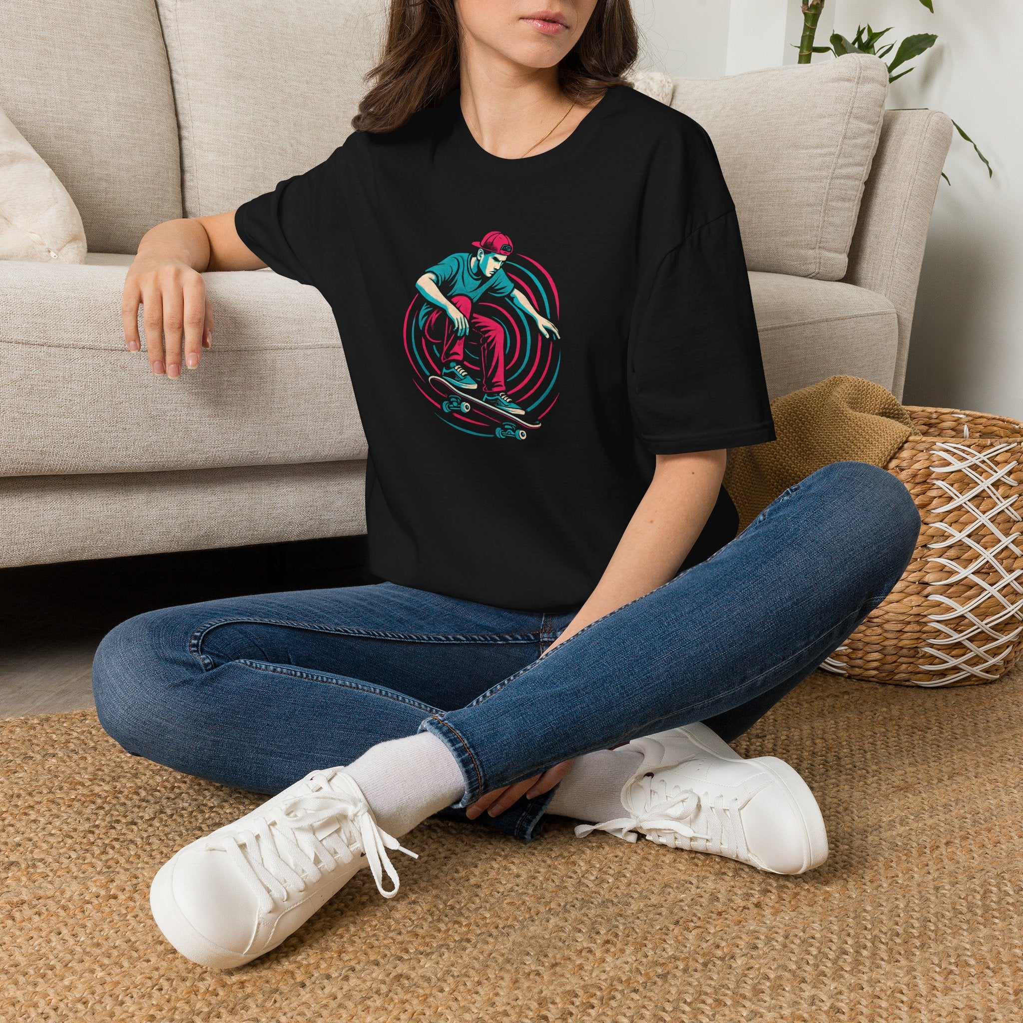 Skateboarder performing trick T-Shirt