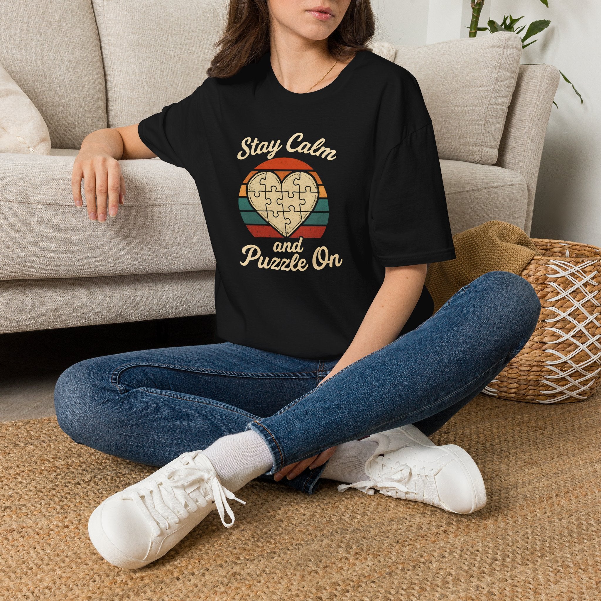 Stay Calm Puzzle On T-Shirt